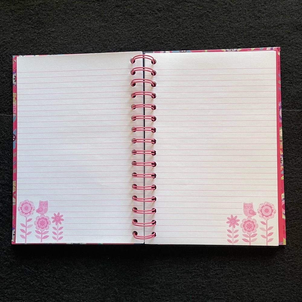 Blank Spiral  Bound Journal Book with Owl Design